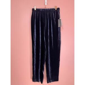 Antonelli Firenze Velour Trousers in Midnight Navy Blue Size 44/Large